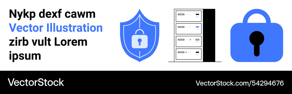 Data security concept with lock shield Data security concept with lock shield vector image