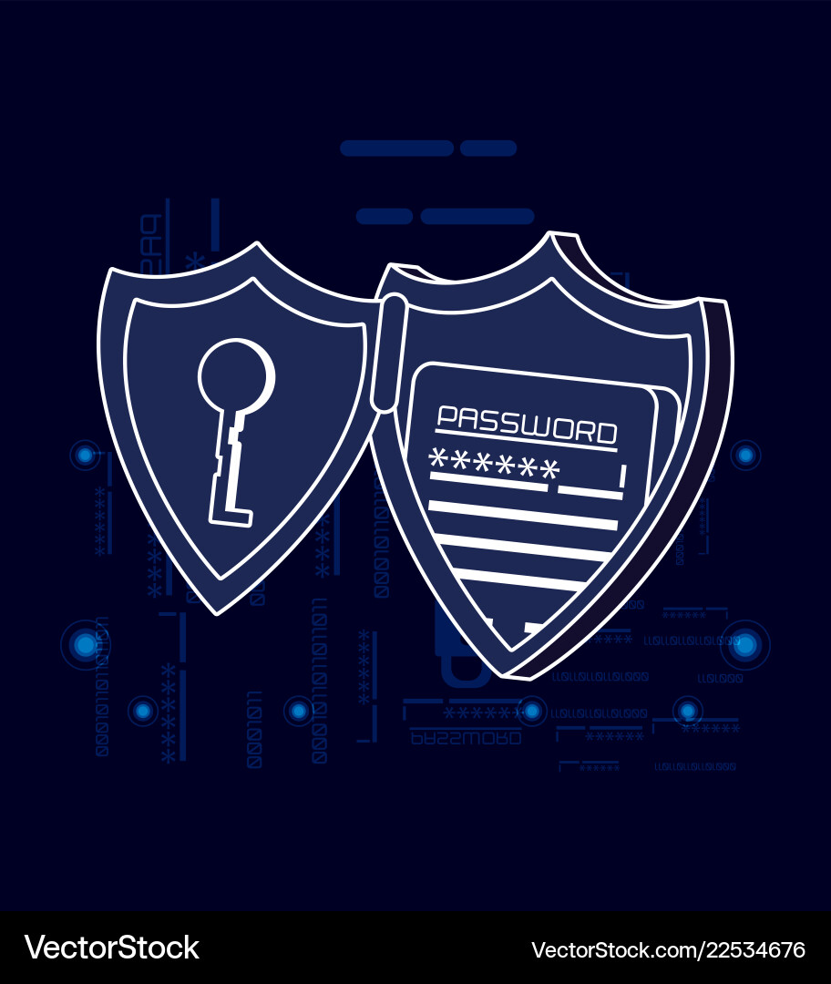 Data security with shield vector image