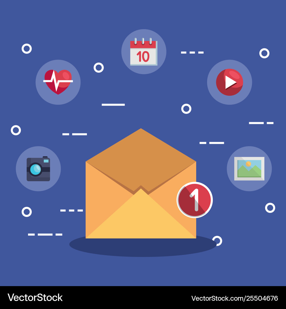 Digital social app technology with data Vector Image