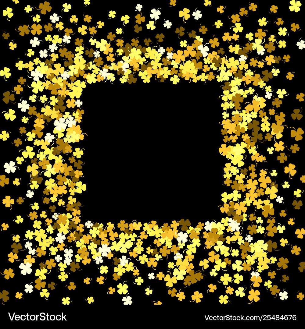 Frame or border random scatter clover leaves Frame or border random scatter clover leaves vector image