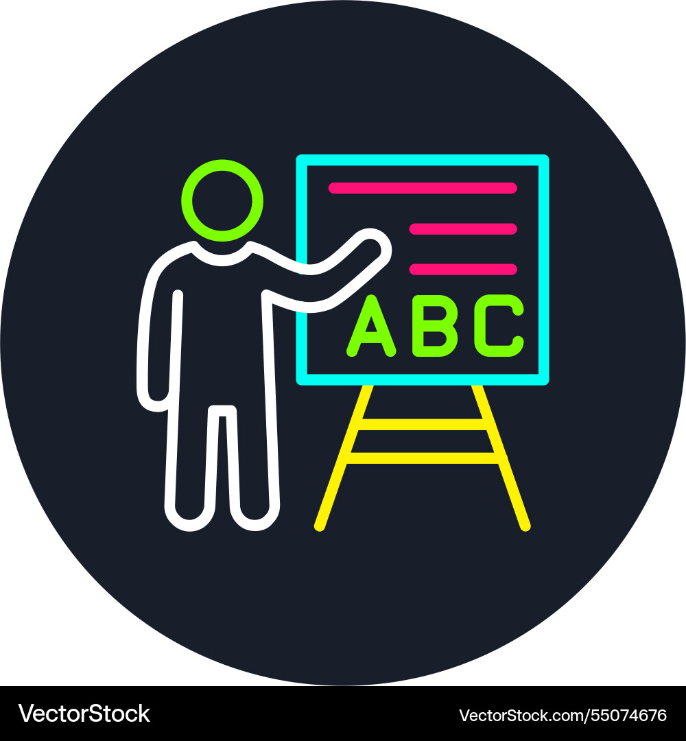 Grammar line multi color icon Vector Image