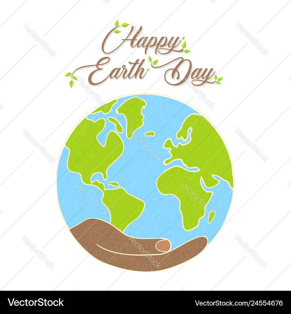 Happy earth day concept for nature care vector image