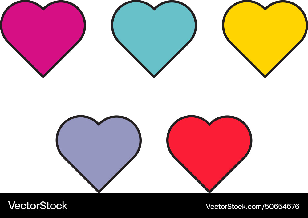 Hearts retro Royalty Free Vector Image - VectorStock