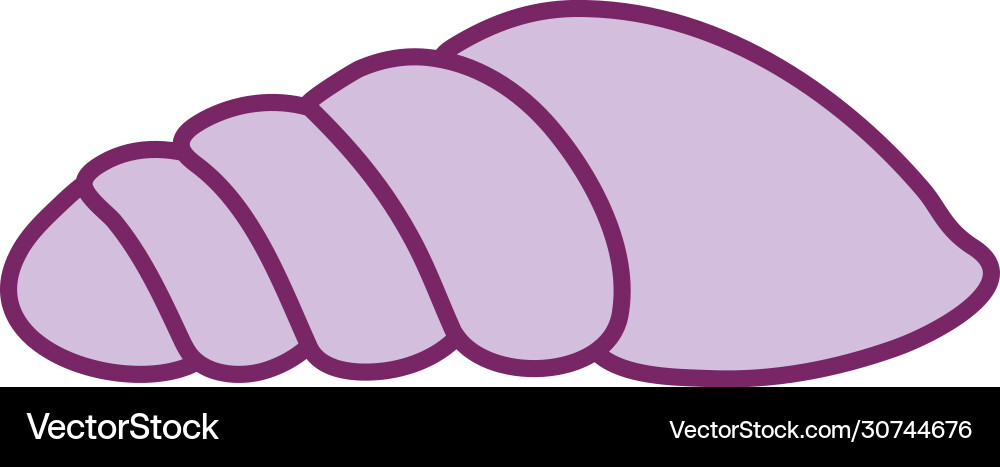 Isolated shell line and fill style icon vector image