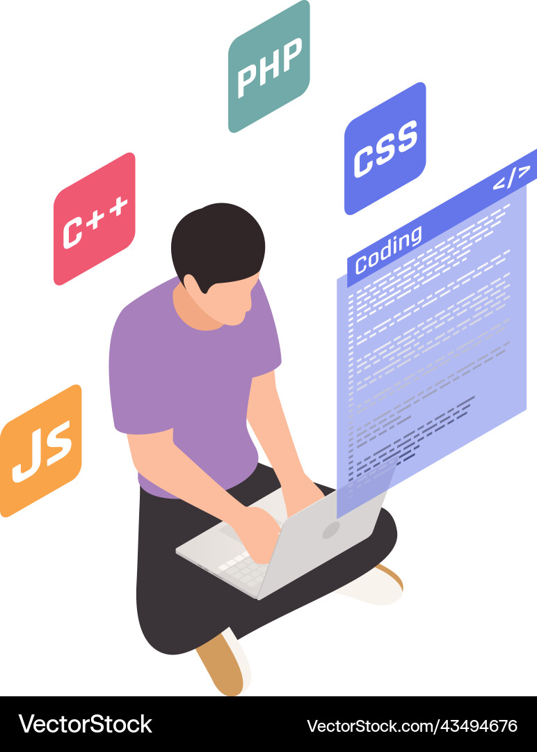 Isometric App Developer vector image