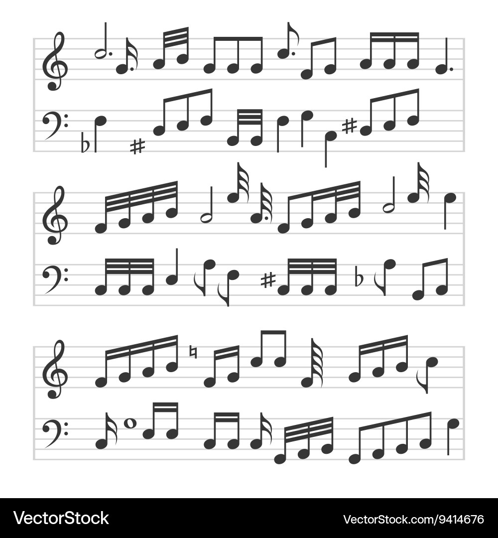 Music note sheet pattern vector image