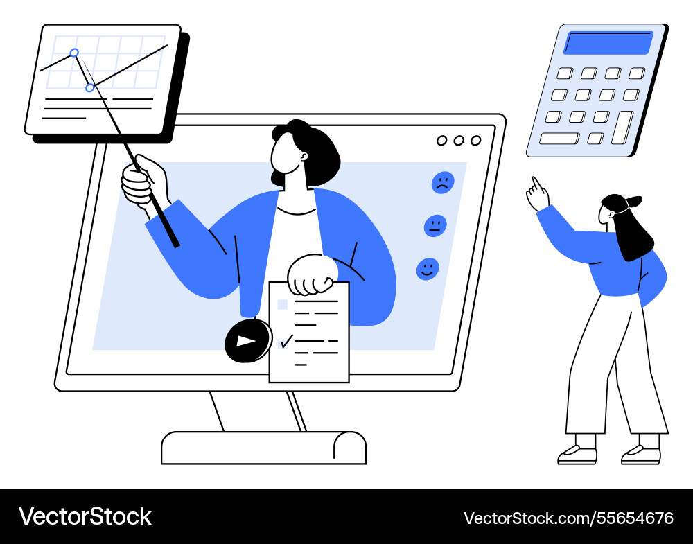 Online presentation with graph analysis and remote Vector Image