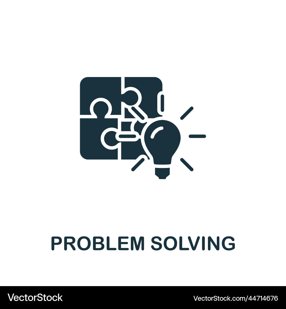 Problem solving icon monochrome simple life vector image