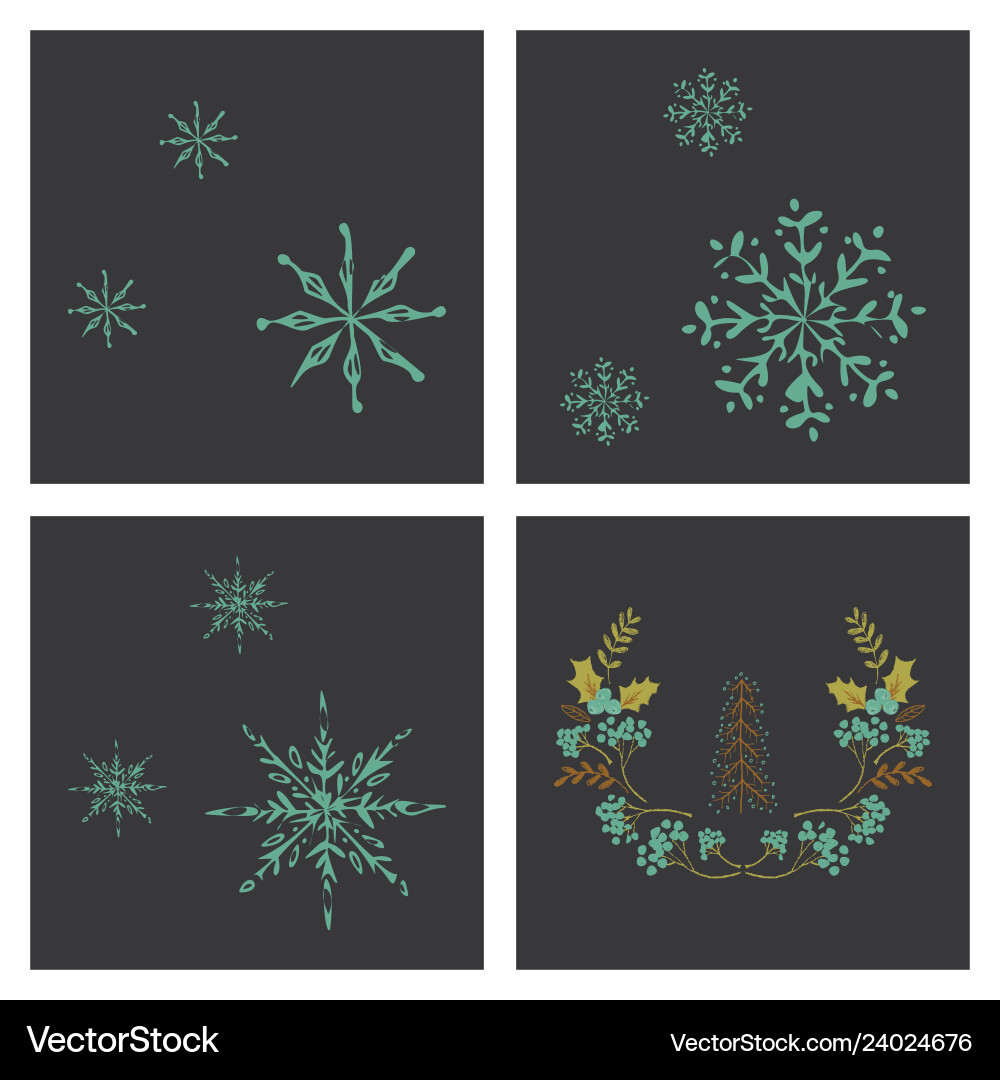 Set of snowflake icon sign design red background vector image