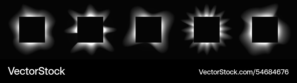 Set of square illuminate light frames Set of square illuminate light frames vector image