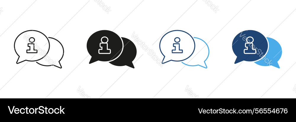 Speech bubbles with information icon set Speech bubbles with information icon set vector image