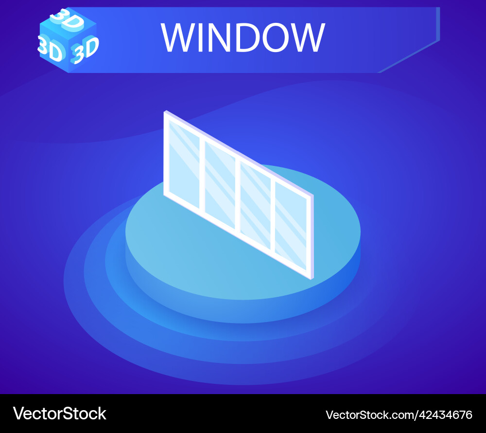 Window isometric design icon web 3d colorful Window isometric design icon web 3d colorful vector image