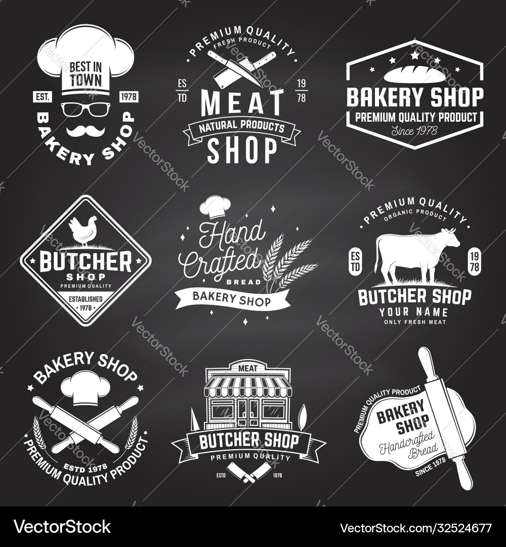 Butcher & Bakery Badge Set vector image