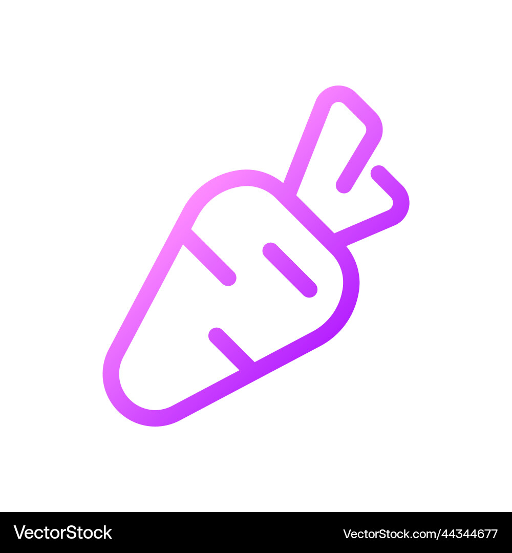 Carrot pixel perfect gradient linear ui icon Carrot pixel perfect gradient linear ui icon vector image