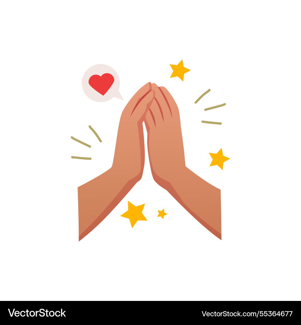Clapping hands with dialog box Clapping hands with dialog box vector image