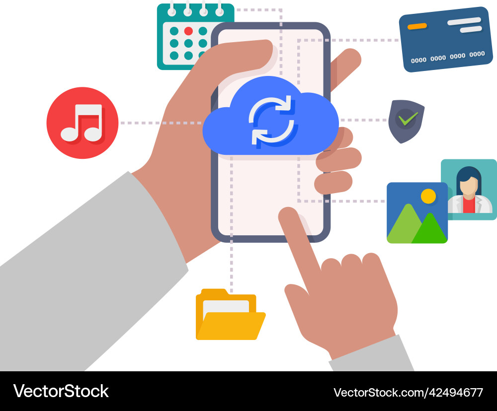 Cloud computing upload and download data service Cloud computing upload and download data service vector image
