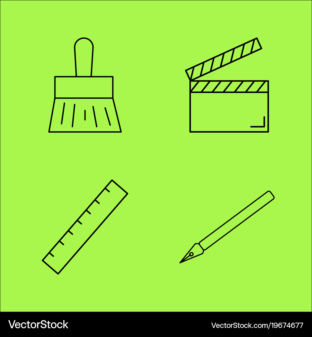 Design elements simple linear outline icon set Vector Image
