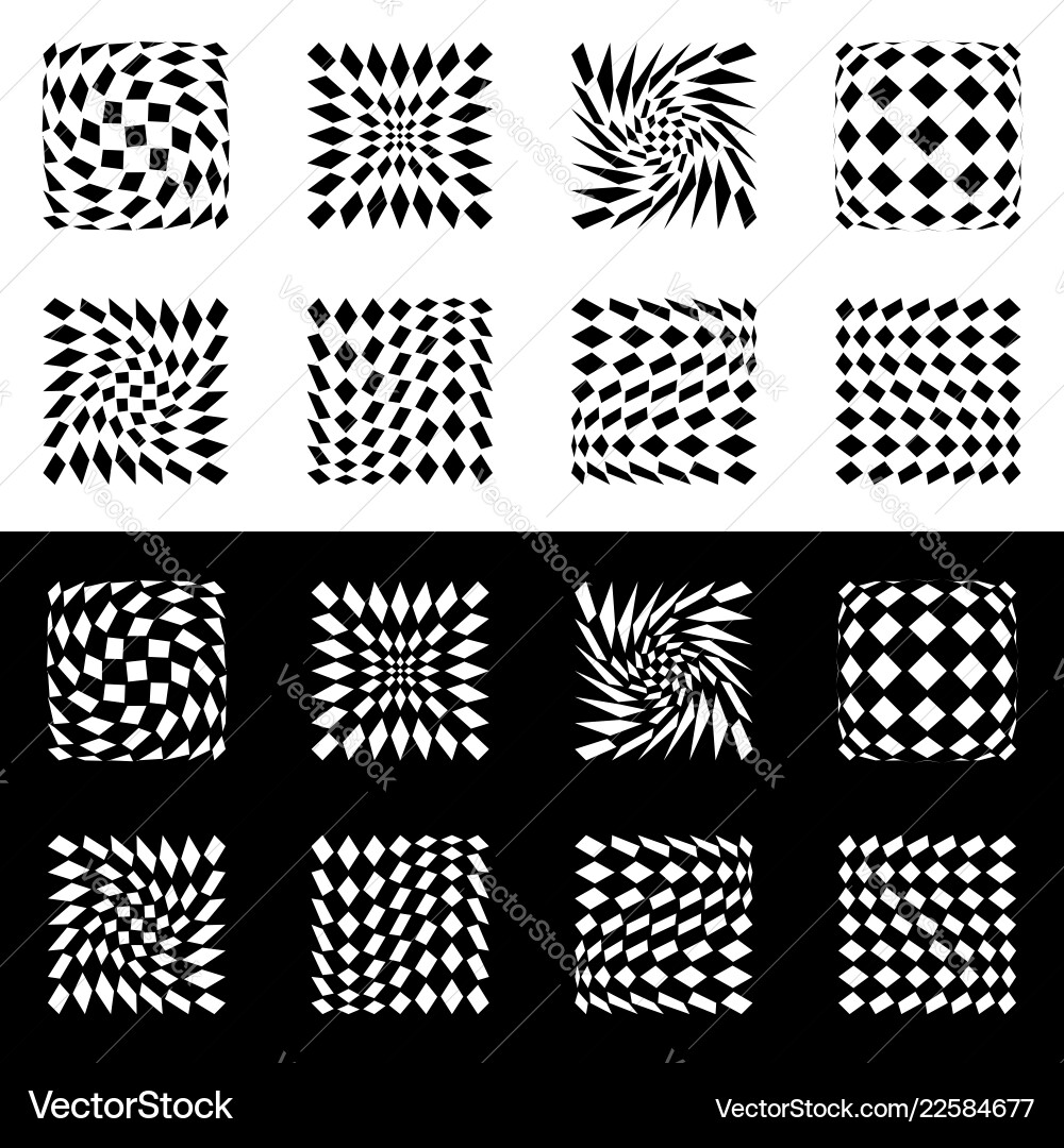 Distorted Mesh Grid - Geometric Patterns vector image