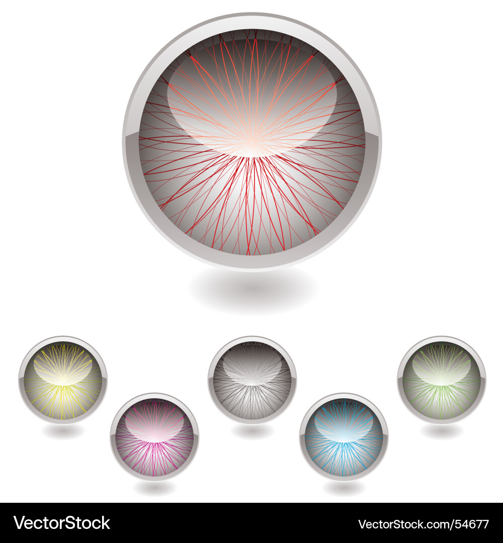 Eye Button Set - Colorful Iris Buttons vector image
