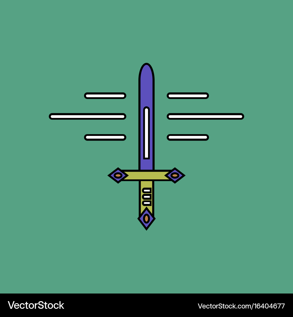 Flat icon design collection ancient sword vector image