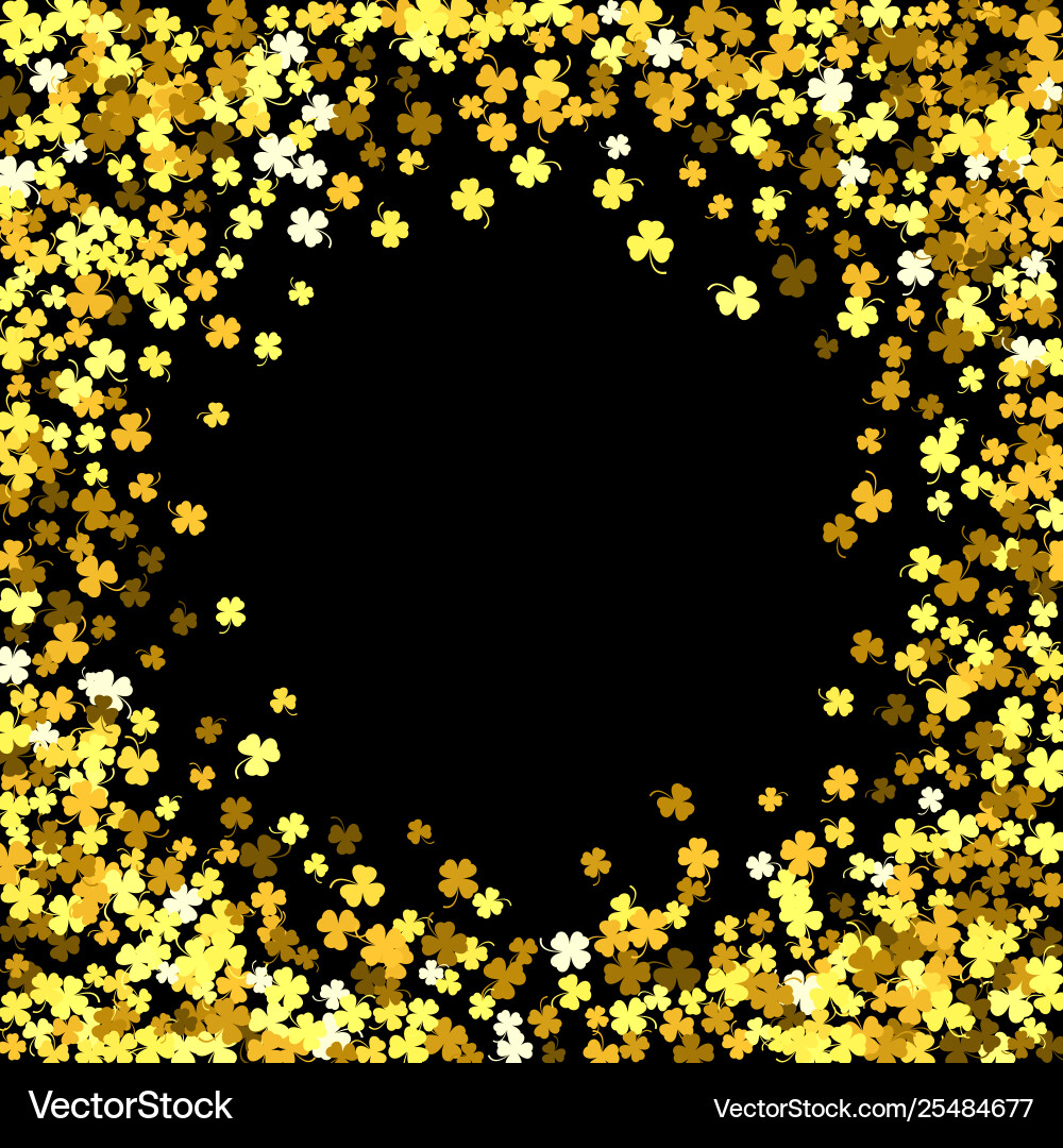 Frame or border random scatter clover leaves Frame or border random scatter clover leaves vector image