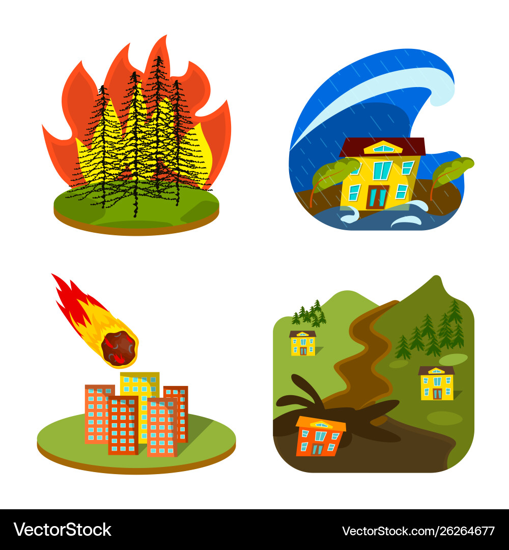 Isolated object cataclysm and disaster symbol Vector Image