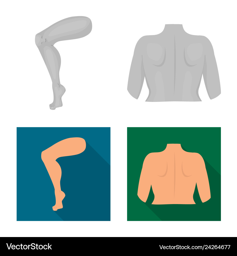 Isolated object of body and part icon set vector image