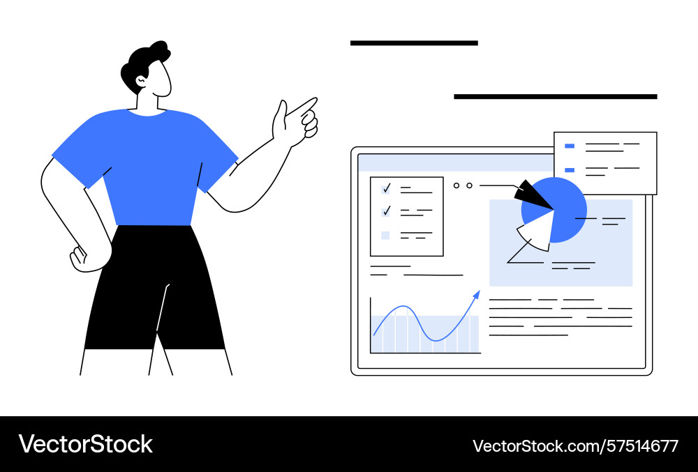 Professional analyzing data and charts on digital Professional analyzing data and charts on digital Vector Image