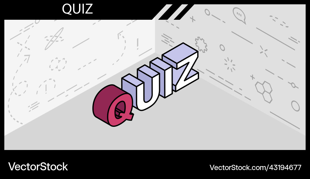 Quiz isometric design icon web 3d colorful Quiz isometric design icon web 3d colorful Vector Image