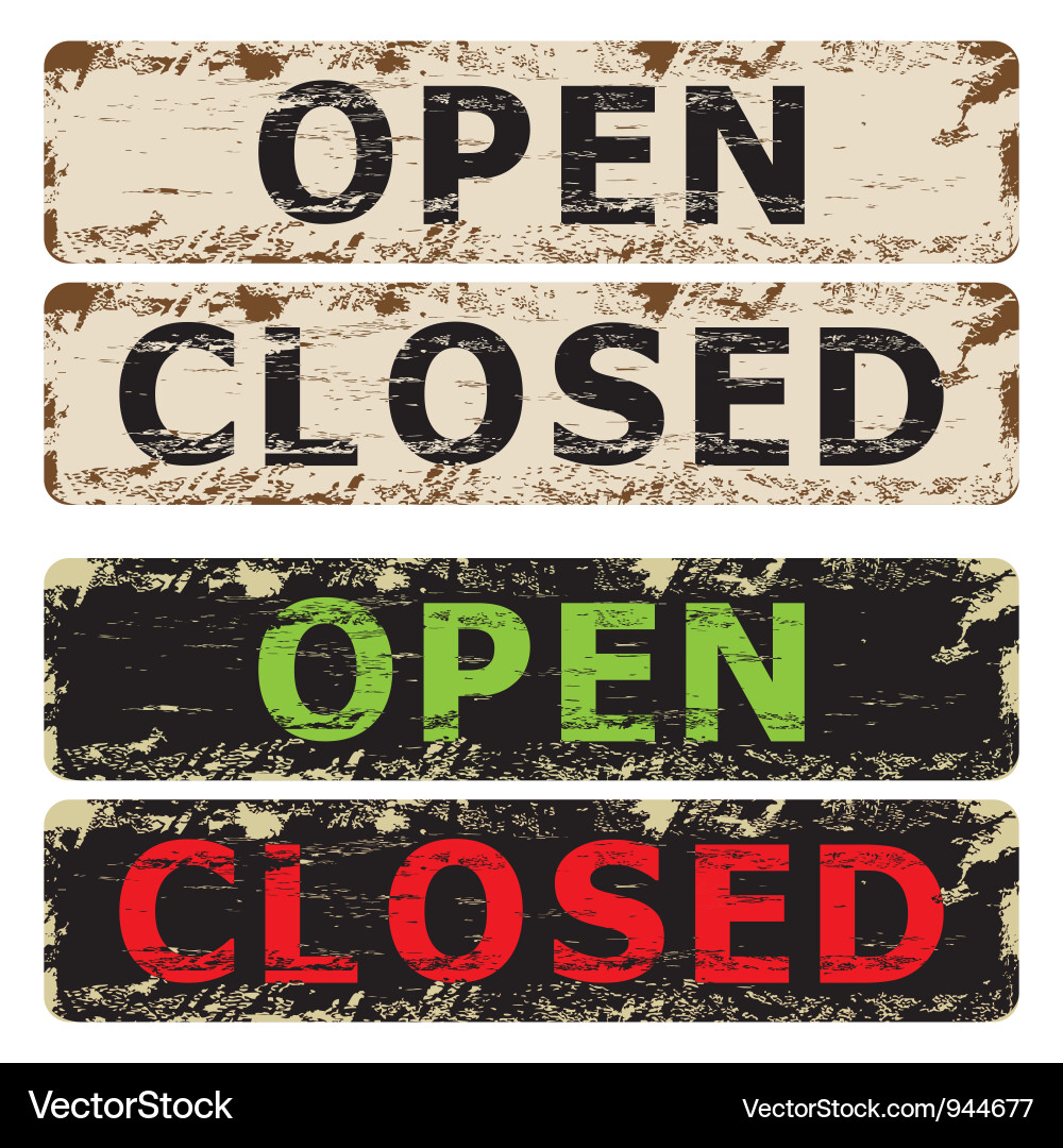 Retro Open and Closed Sign vector image