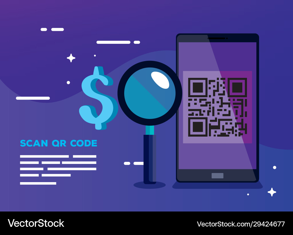 Scan code qr with smartphone Vector Image