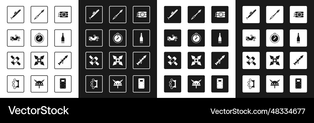 Set dynamite and timer clock compass military Set dynamite and timer clock compass military Vector Image
