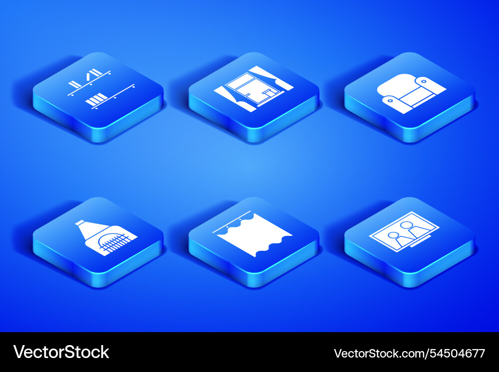 Set picture frame on table shelf with books vector image