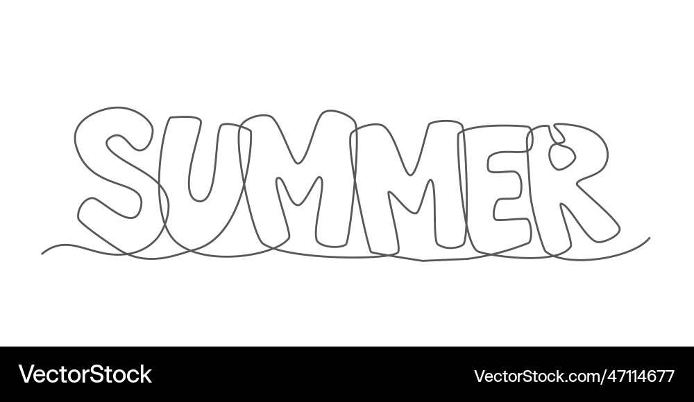 Summer one line drawing on white background Summer one line drawing on white background vector image