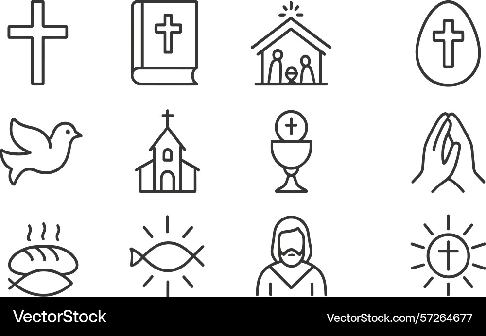 Symbols of faith represent various aspects Symbols of faith represent various aspects Vector Image