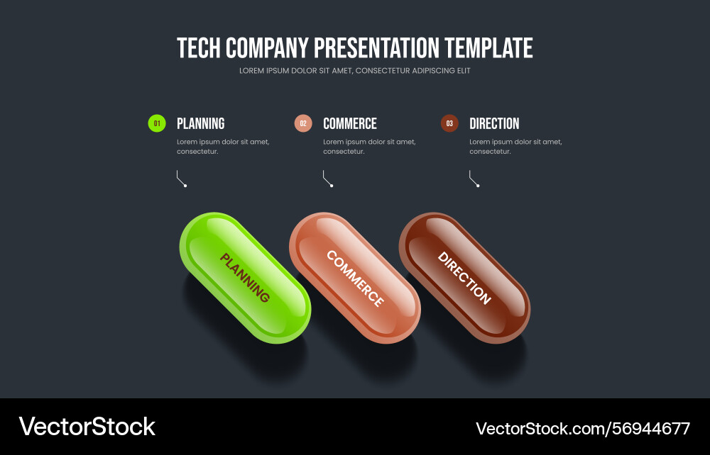 Visual overview 3 step diagram frame layout Visual overview 3 step diagram frame layout vector image
