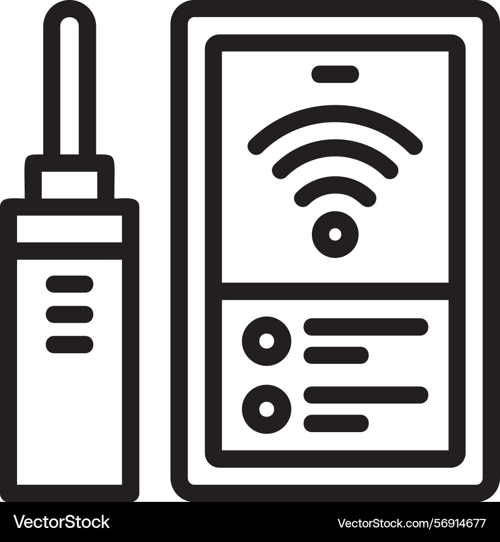 Wifi connection linear style icon design vector image