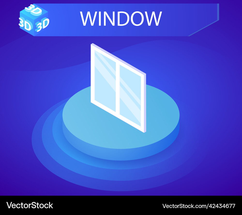 Window isometric design icon web 3d colorful Vector Image