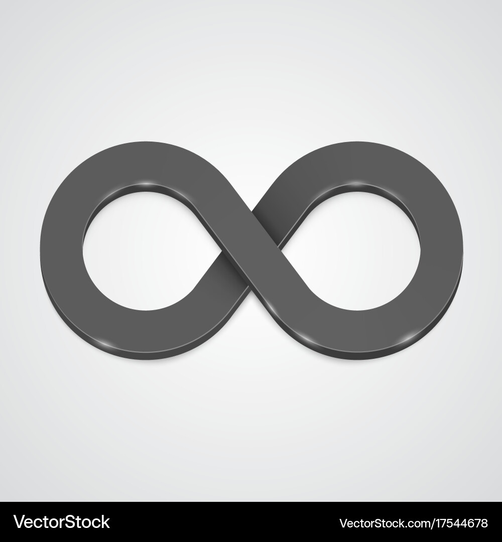 3D Infinity Symbol Icon Royalty Free Vector Image