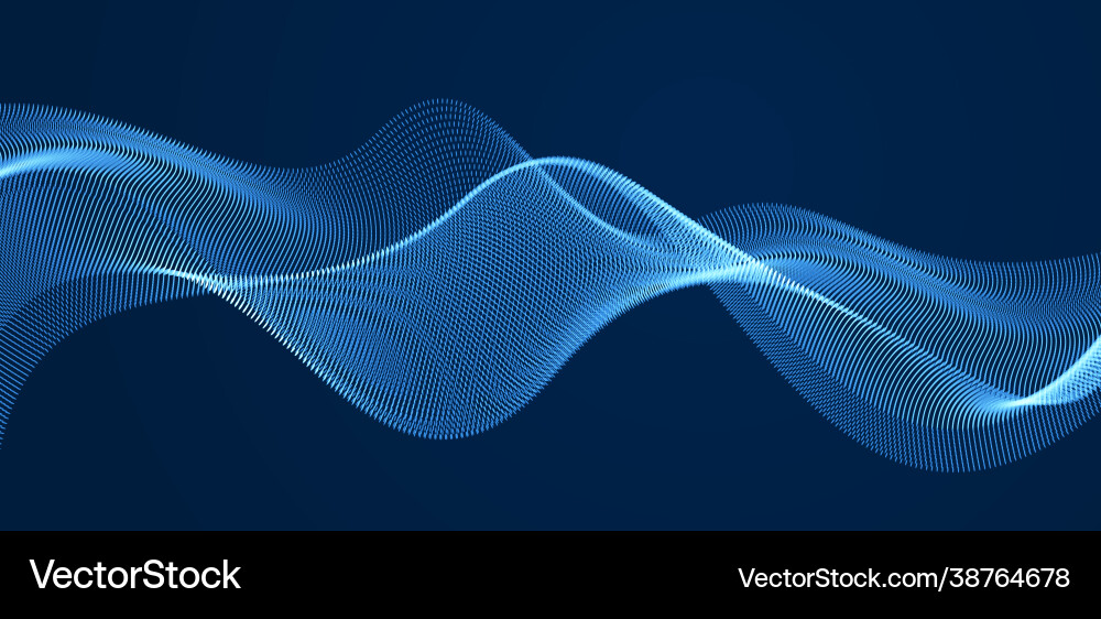 3d particles mesh array sound wave flowing over vector image