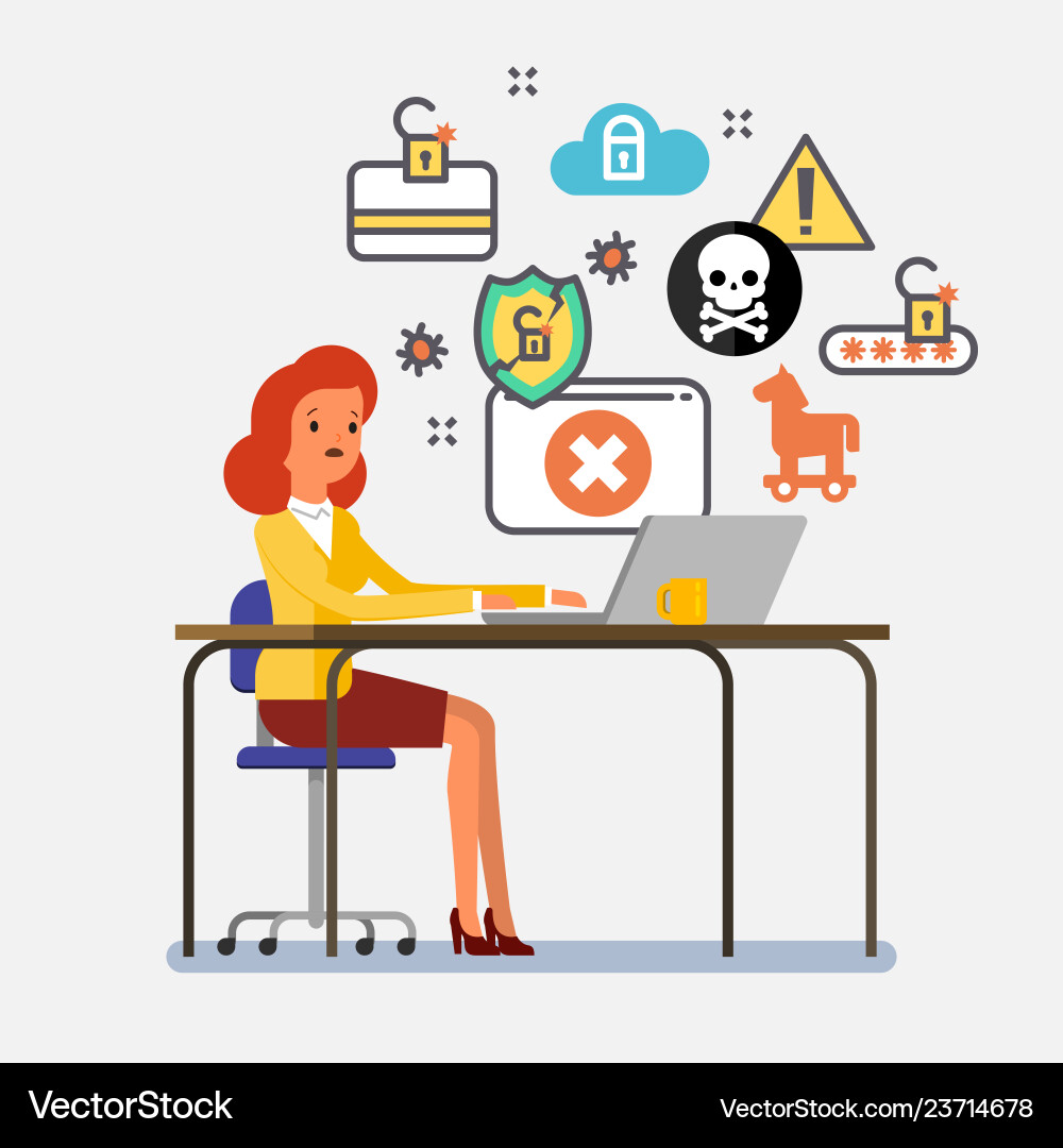 Computer Security & Malware vector image