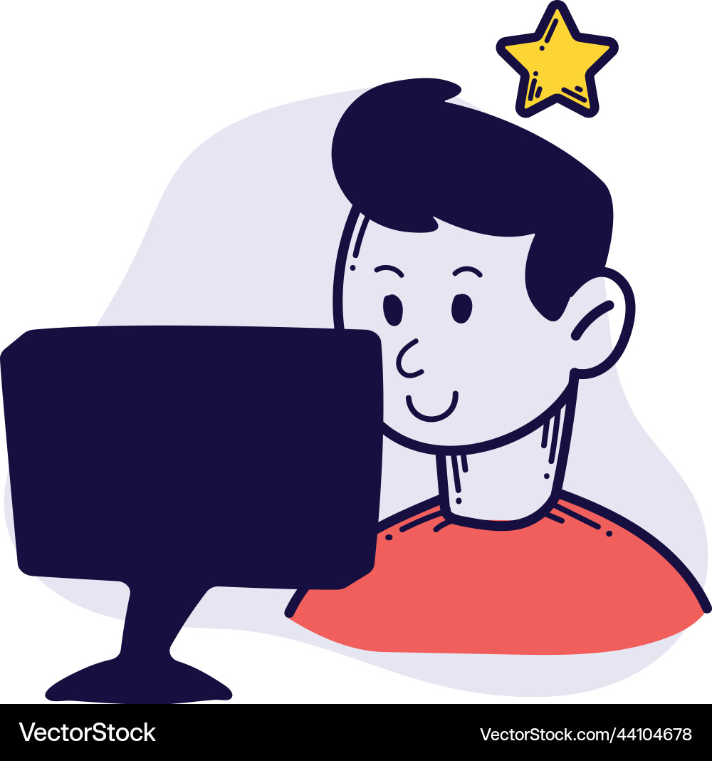 Developer using desktop vector image