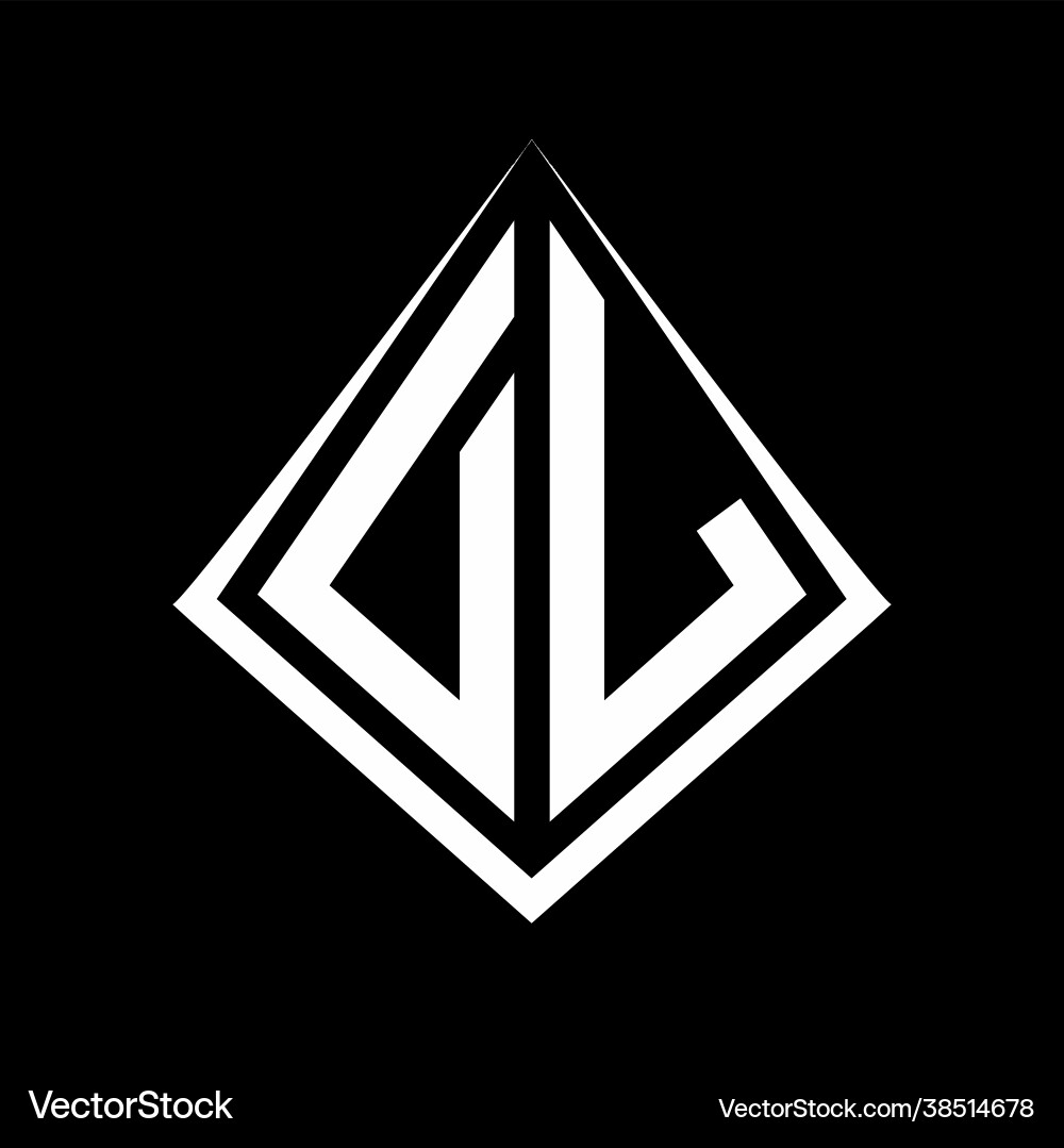 Dl logo letters monogram with prisma shape design Dl logo letters monogram with prisma shape design Vector Image
