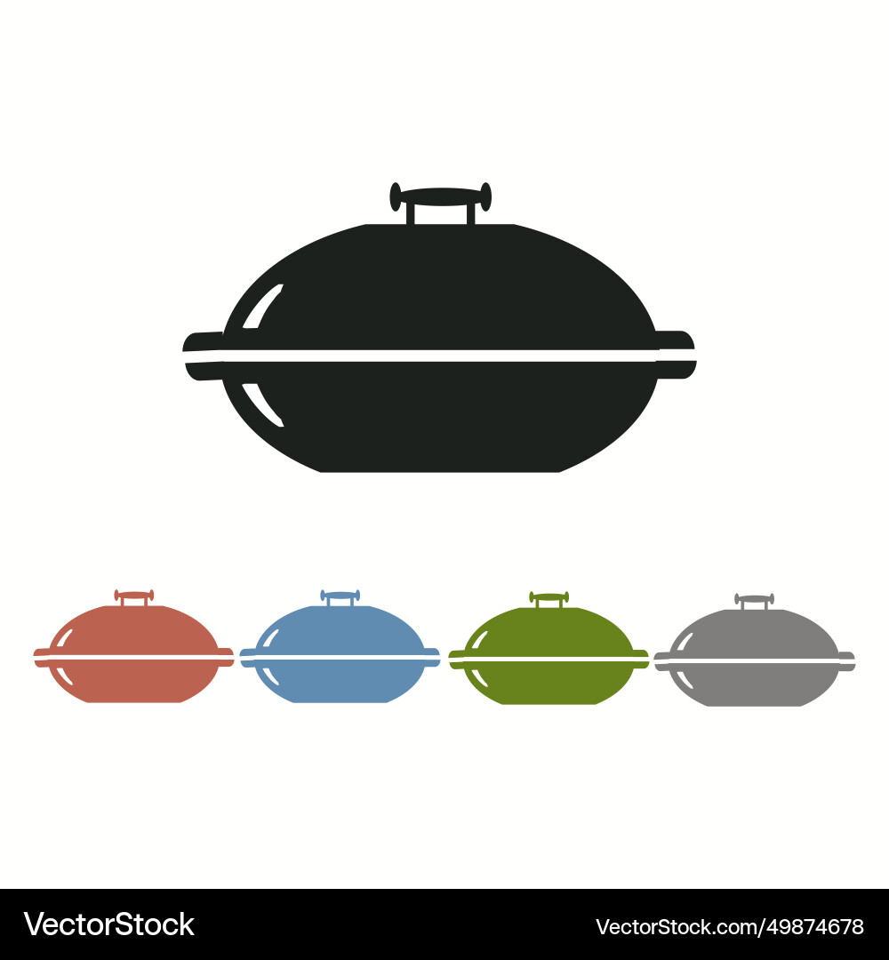Grill icon square button set Grill icon square button set vector image