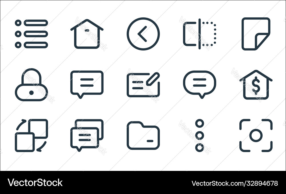 Interface line icons linear set quality Interface line icons linear set quality vector image