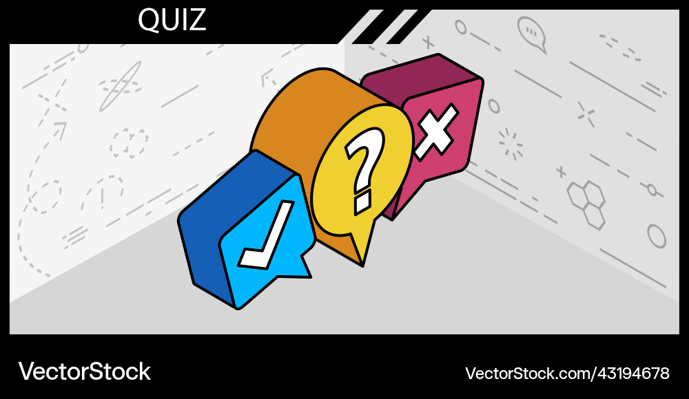Quiz isometric design icon web 3d colorful Quiz isometric design icon web 3d colorful vector image