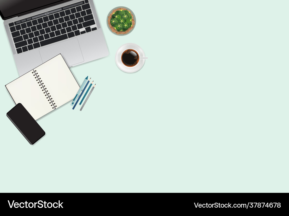 Realistic workspace elements workplace Vector Image