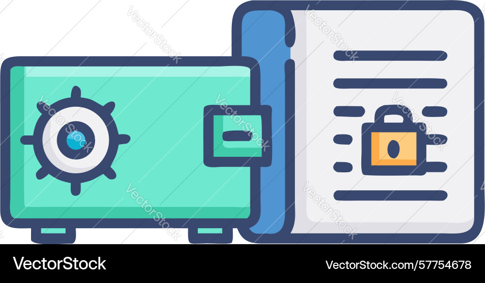 Secure document settings icon data configuration vector image