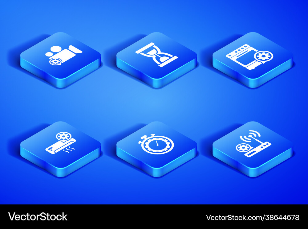 Set router and wi-fi setting video camera time Vector Image