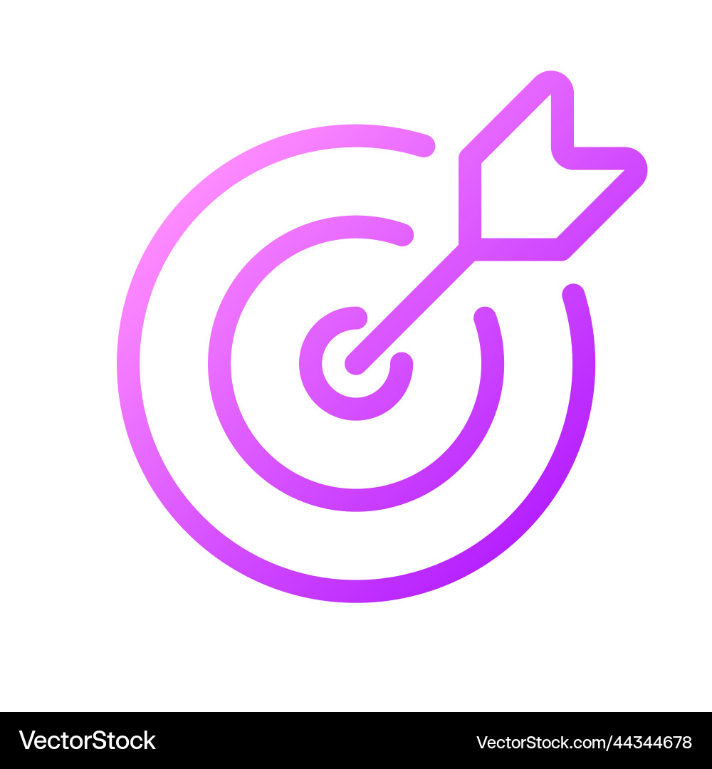 Target pixel perfect gradient linear ui icon Vector Image